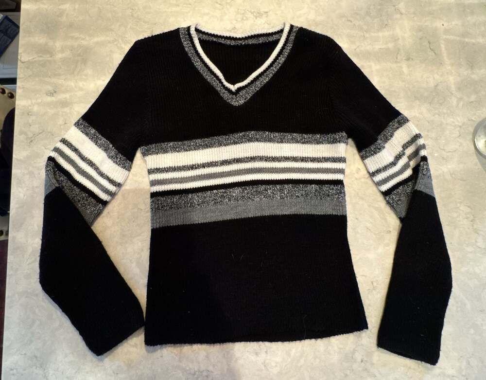 Fargo Striped Vintage Deadstock Men Acrylic Knit Sweater Shirt Retro 1970s